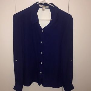Forever 21 Beautiful Royal Blue Button Down